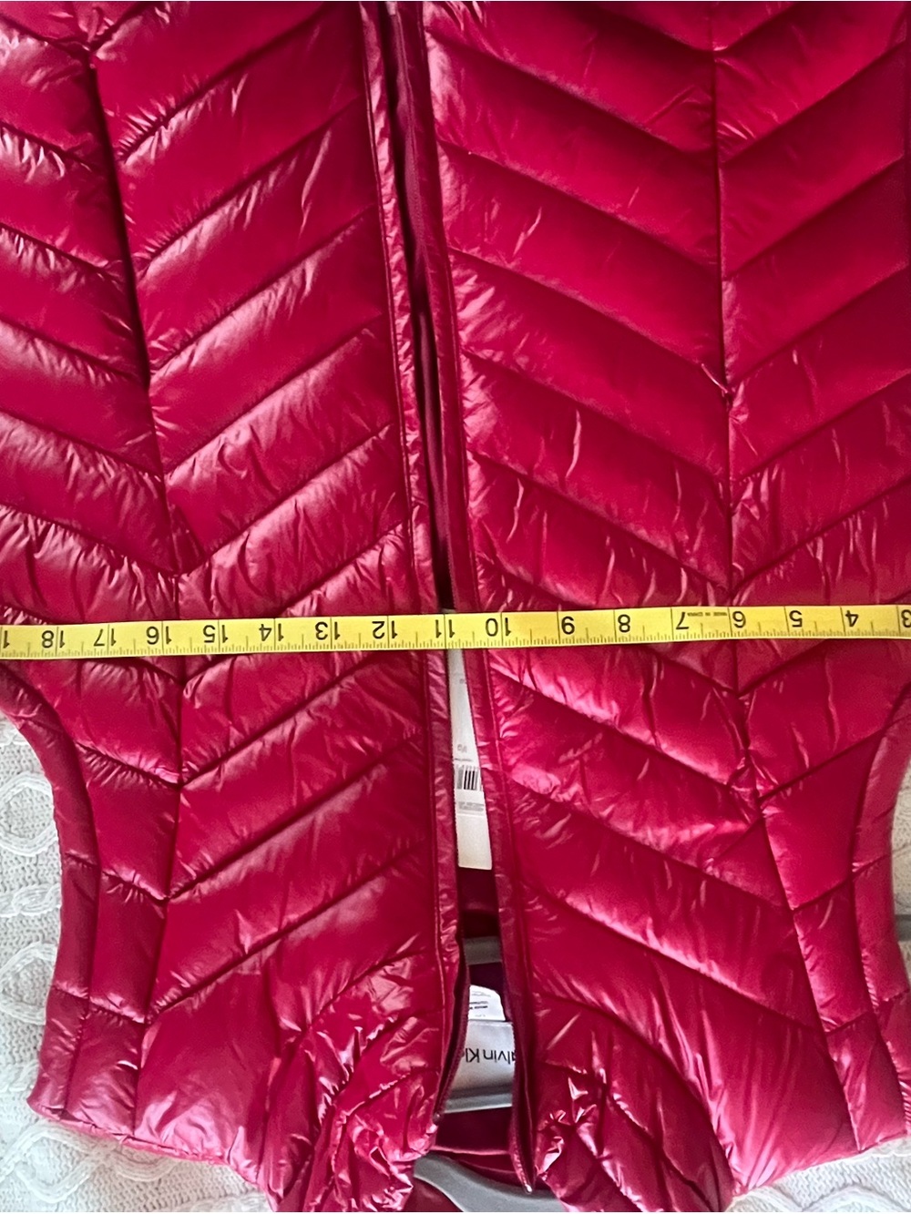 Calvin Klein Red Quilted Sleeveless Puffer Vest Women’s Size Large - Picture 4 of 16